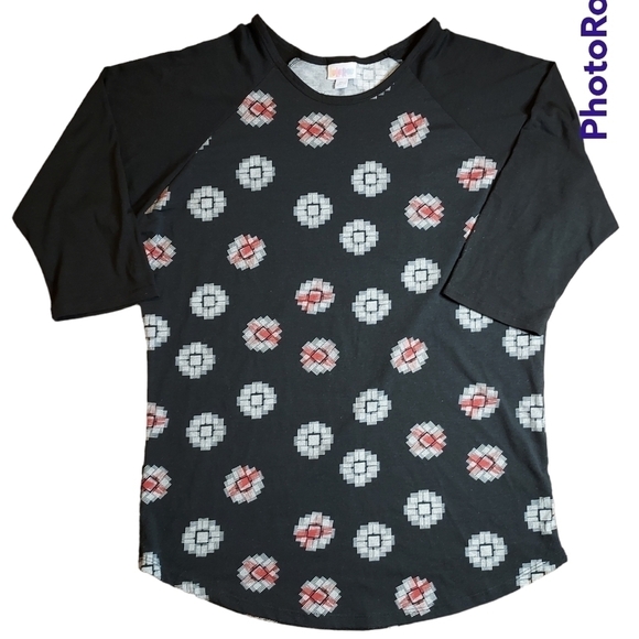 Lularoe XL Randy raglan sleeve baseball Top (18-20) - Picture 10 of 14